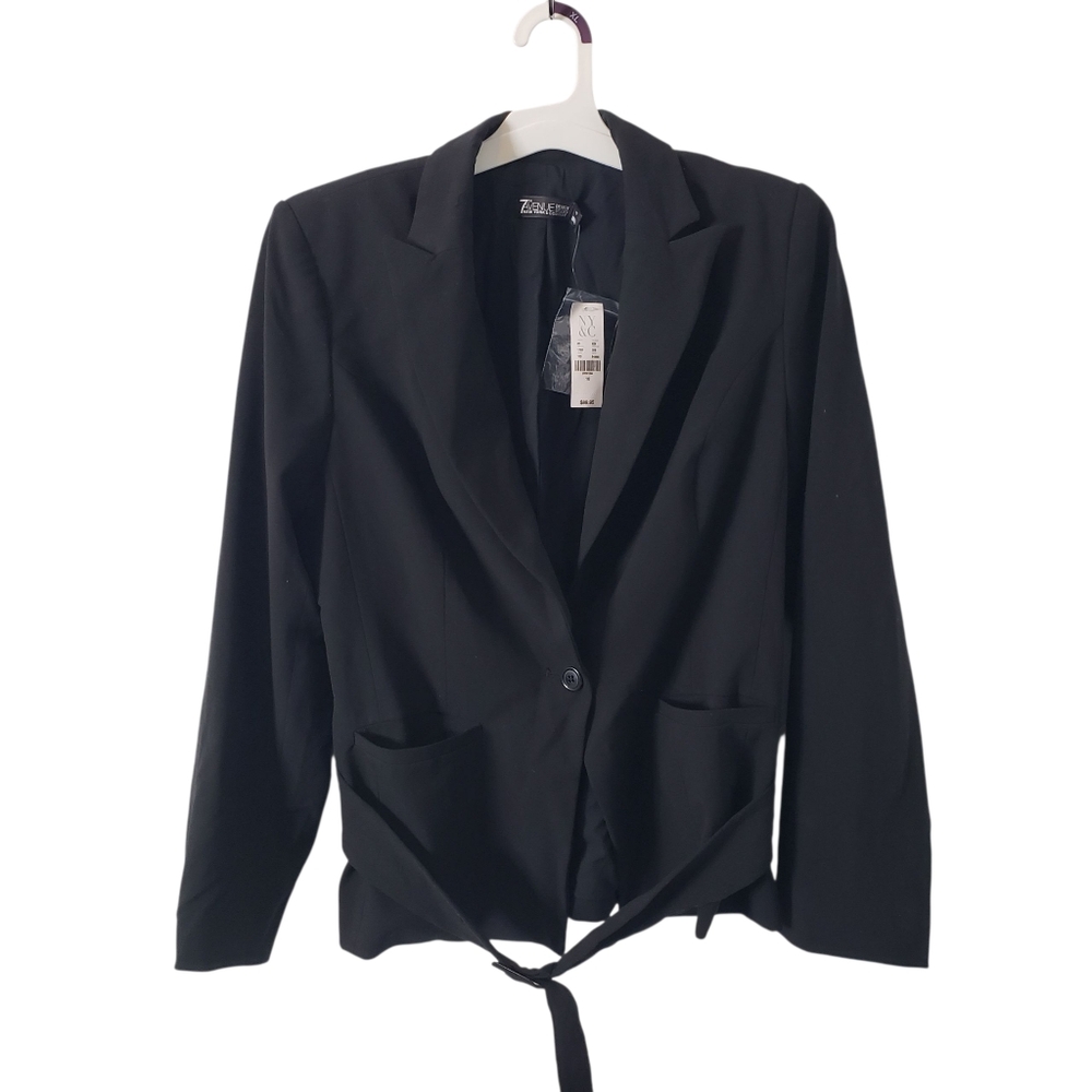 7th Avenue Design Studio New York & Company Blazer Jacket Office Black Sz 10